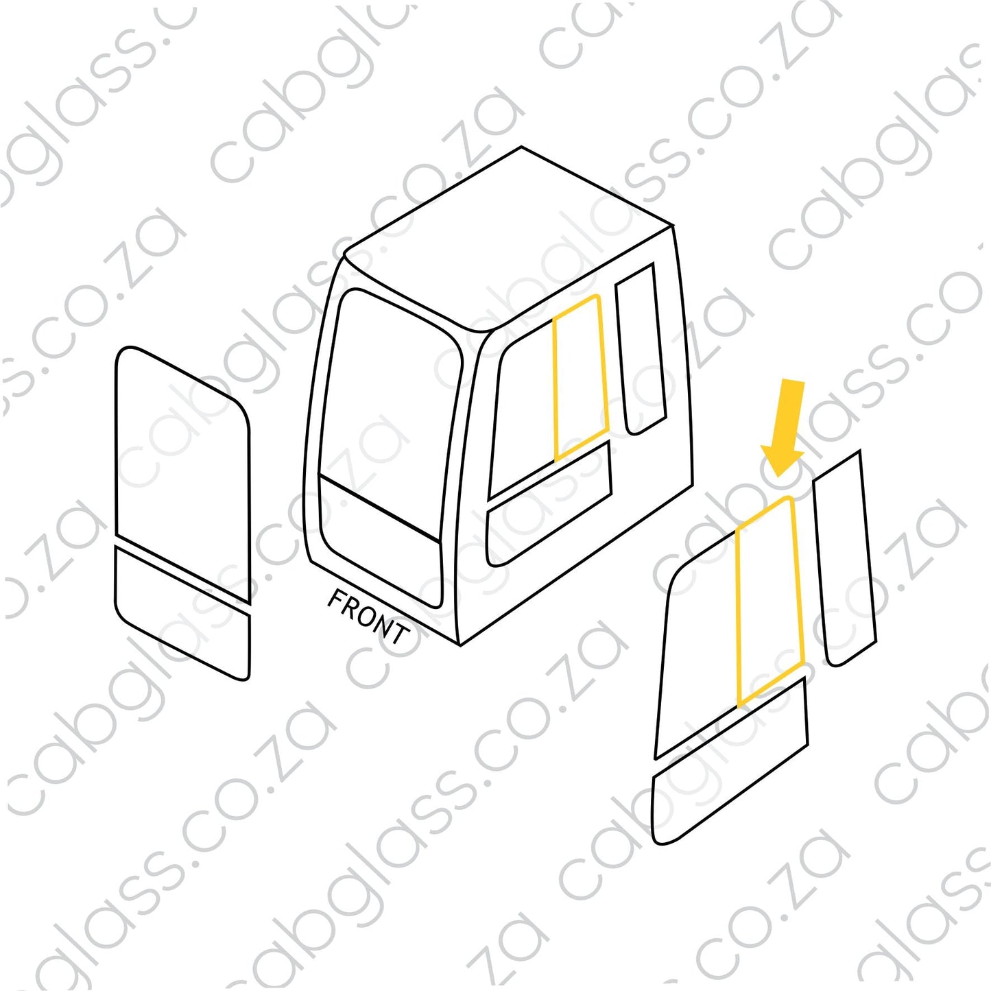 SLIDER GLASS REAR | HITACHI EXC ZX DASH-3G