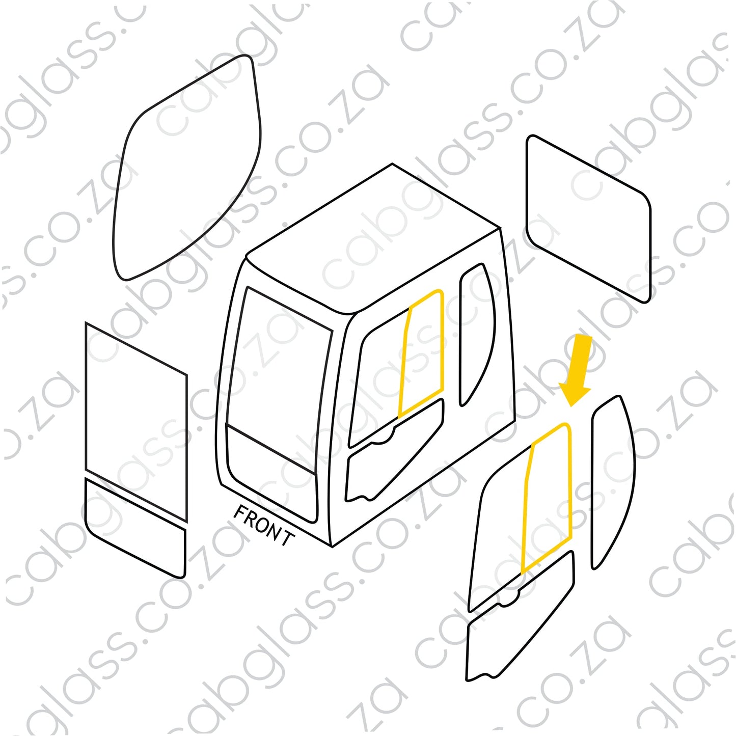 DOOR REAR SL | DOOSAN EXCAVATOR DX DASH-2