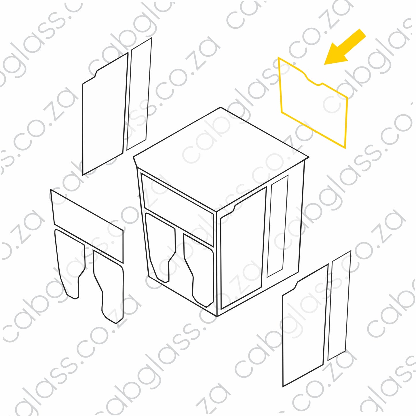 REAR CAB GLASS | BELL GRADER G SERIES