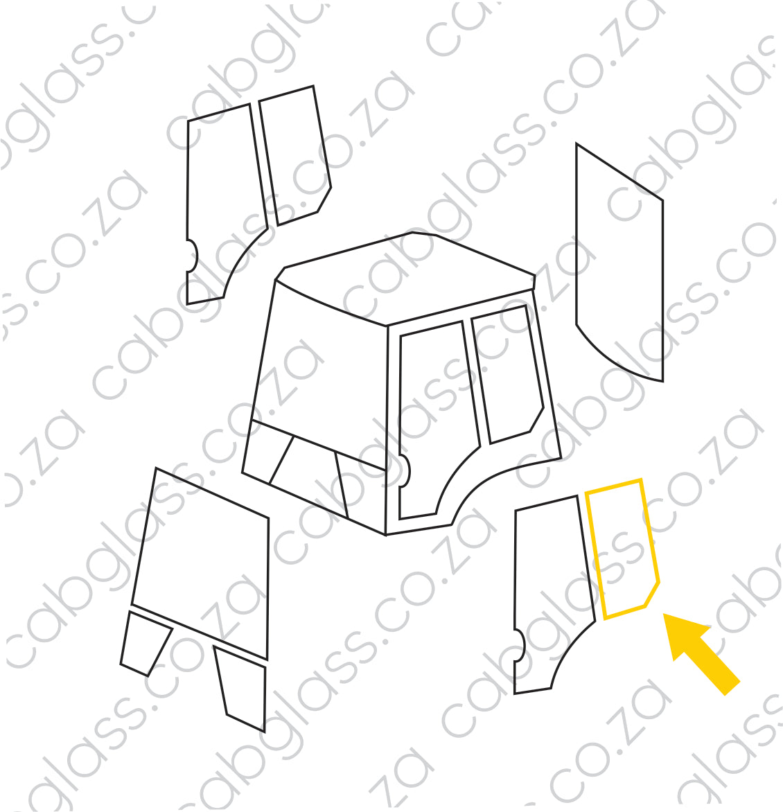 REAR OF DOOR LH | KOMATSU TLB WB R DASH 5