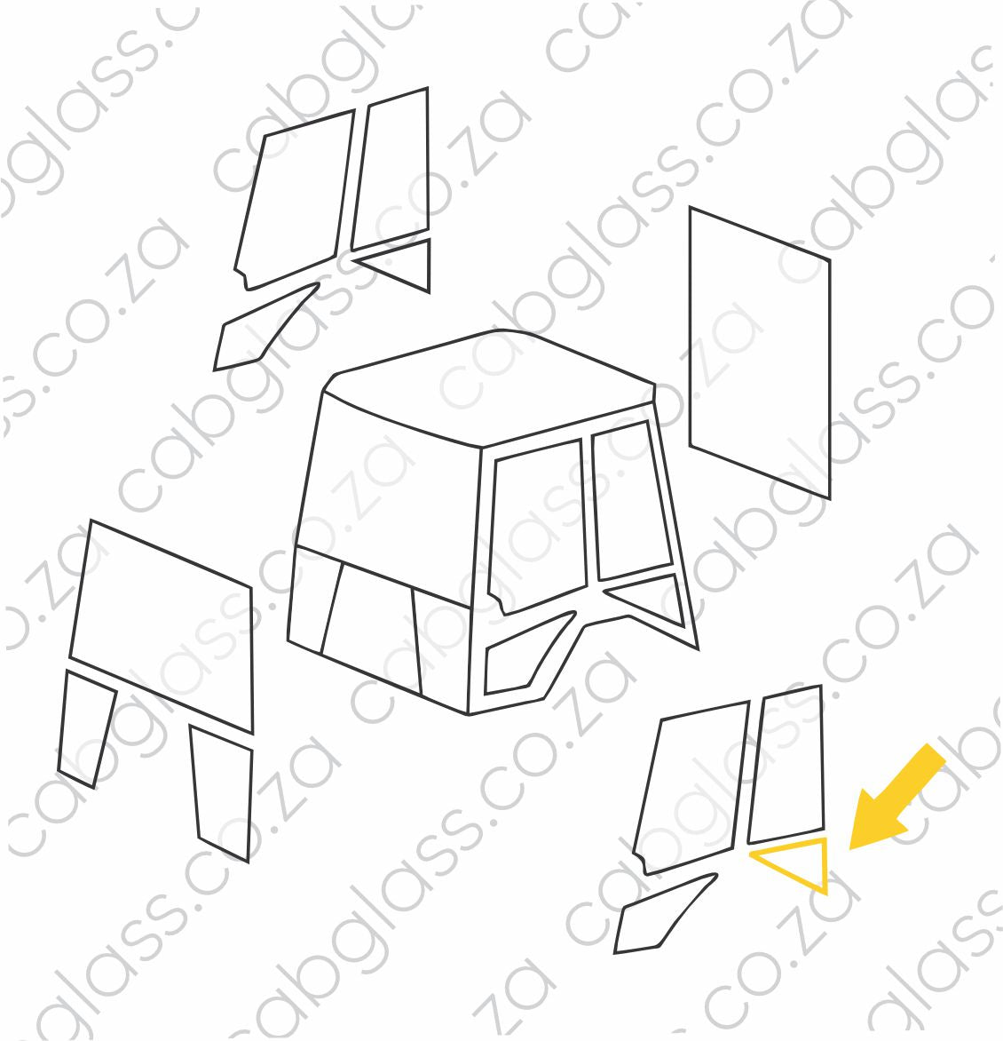 REAR OF DOOR LOWER LH | CAT TLB F2-SER (416F2 - 444F2) BACKHOE