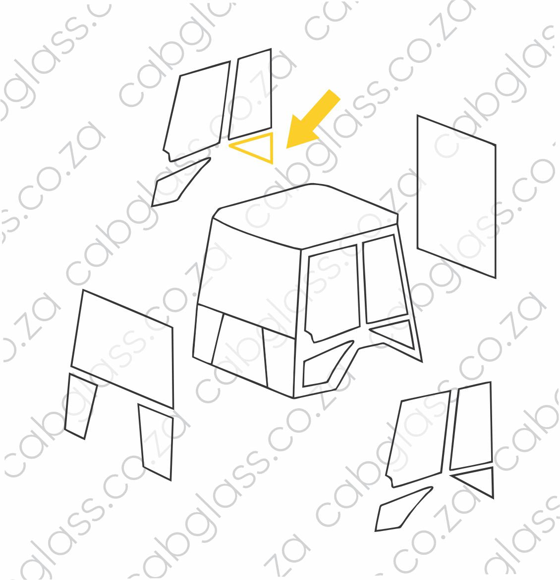 REAR OF DOOR LOWER RH | CAT TLB F2-SER (416F2 - 444F2) BACKHOE