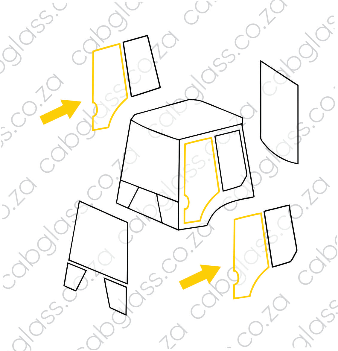 RUBBER DOOR LH | KOMATSU BH WB R DASH 8