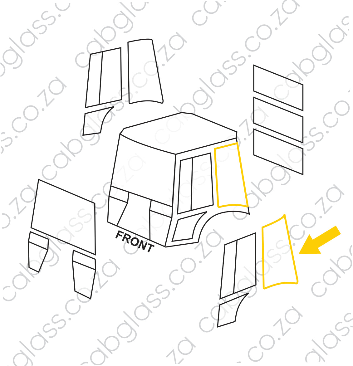 REAR QUARTER LH | CASE TLB 580, 590 K/LE/SLE/SUPER LE/ LXT
