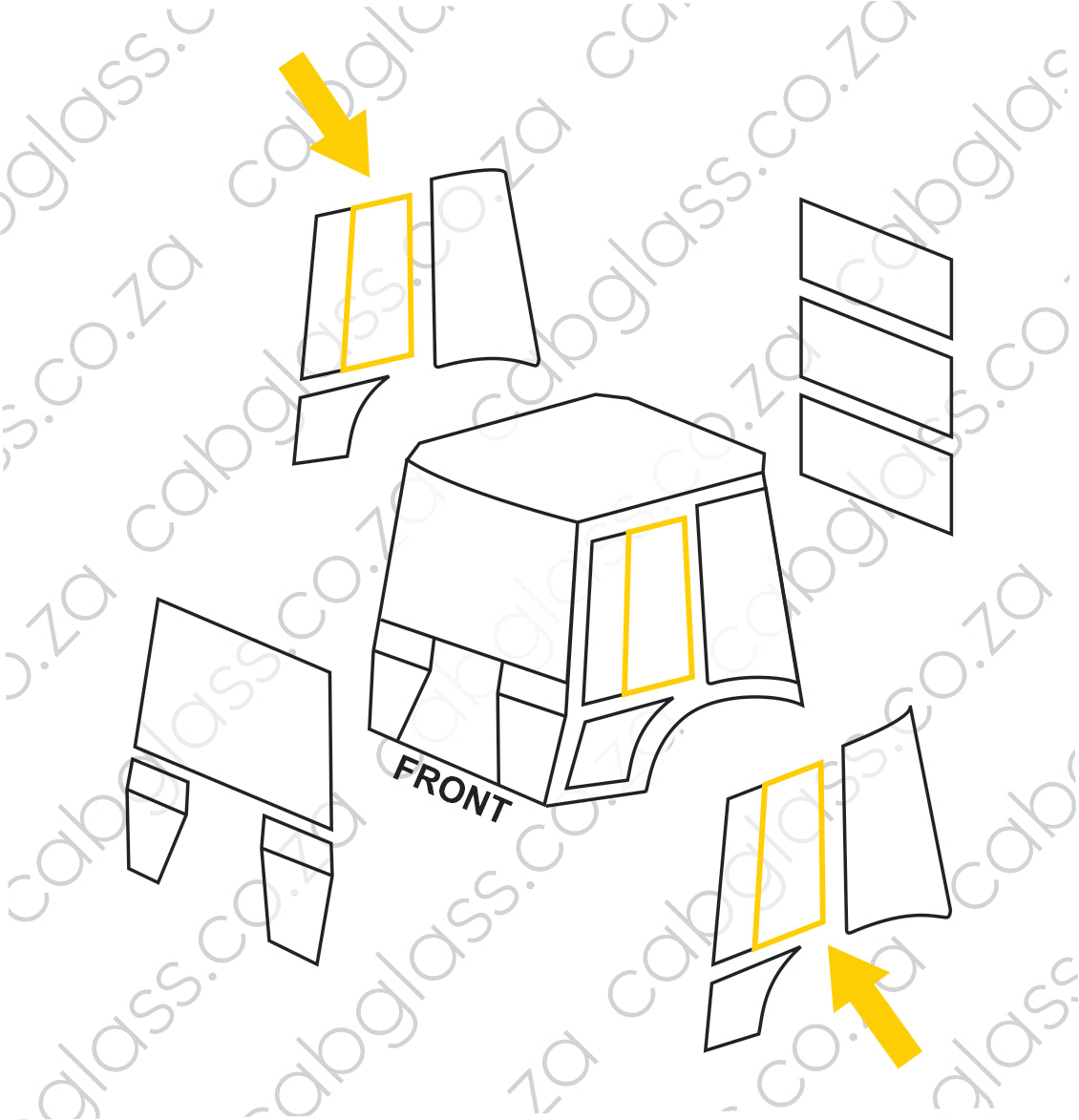 DOOR OPENER L=R | CASE TLB 580, 590 K/LE/SLE/SUPER LE/LXT