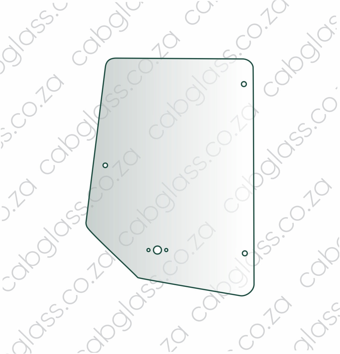 Door upper left and right-hand glass for Caterpillar backhoe