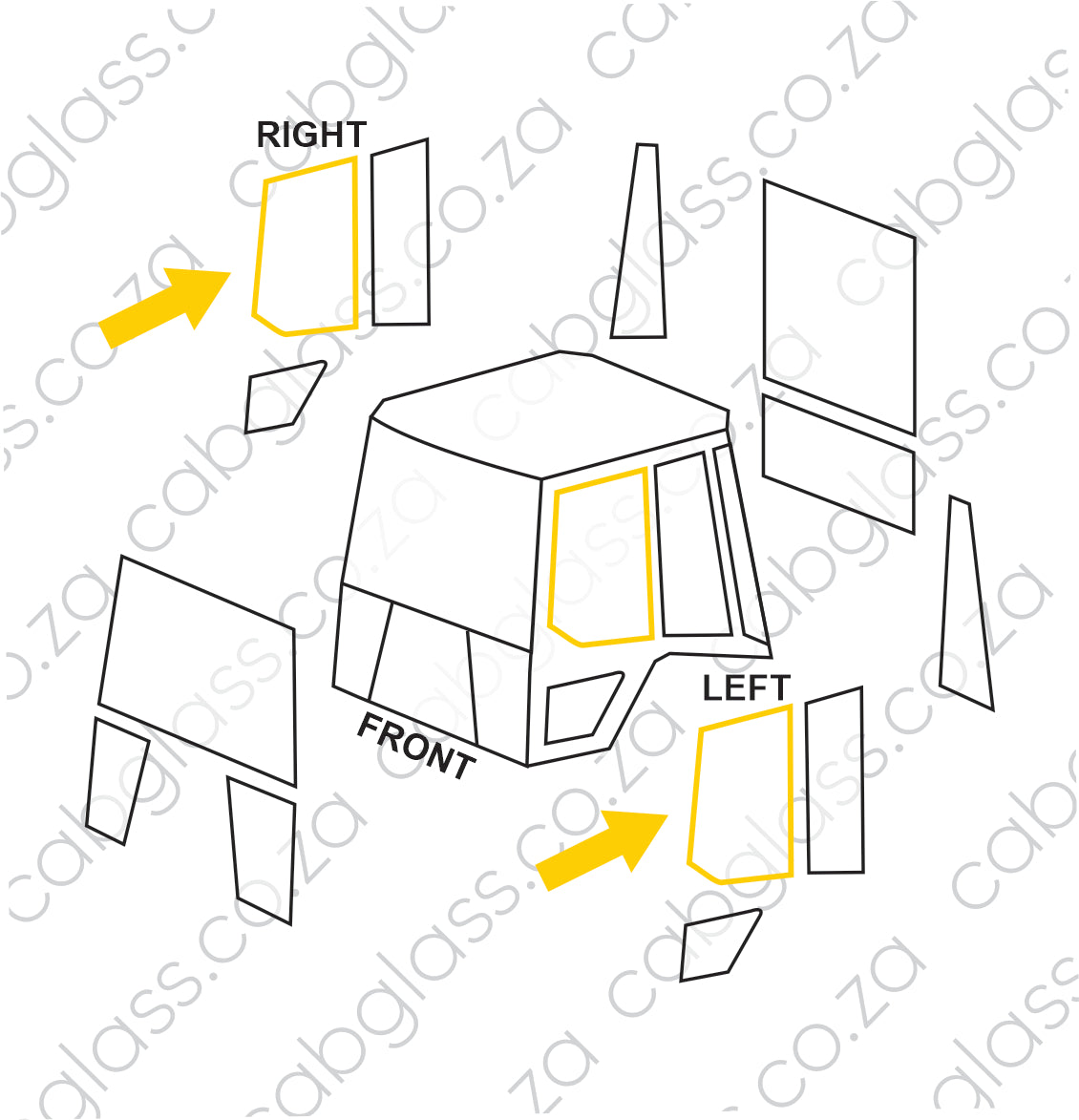 DOOR UPPER L=R | CAT TLB C-SER BACKHOE