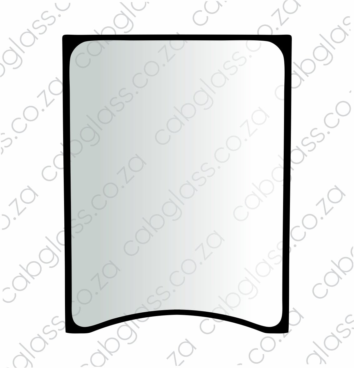 Windscreen upper glass with halfmoon cutout at the bottom
