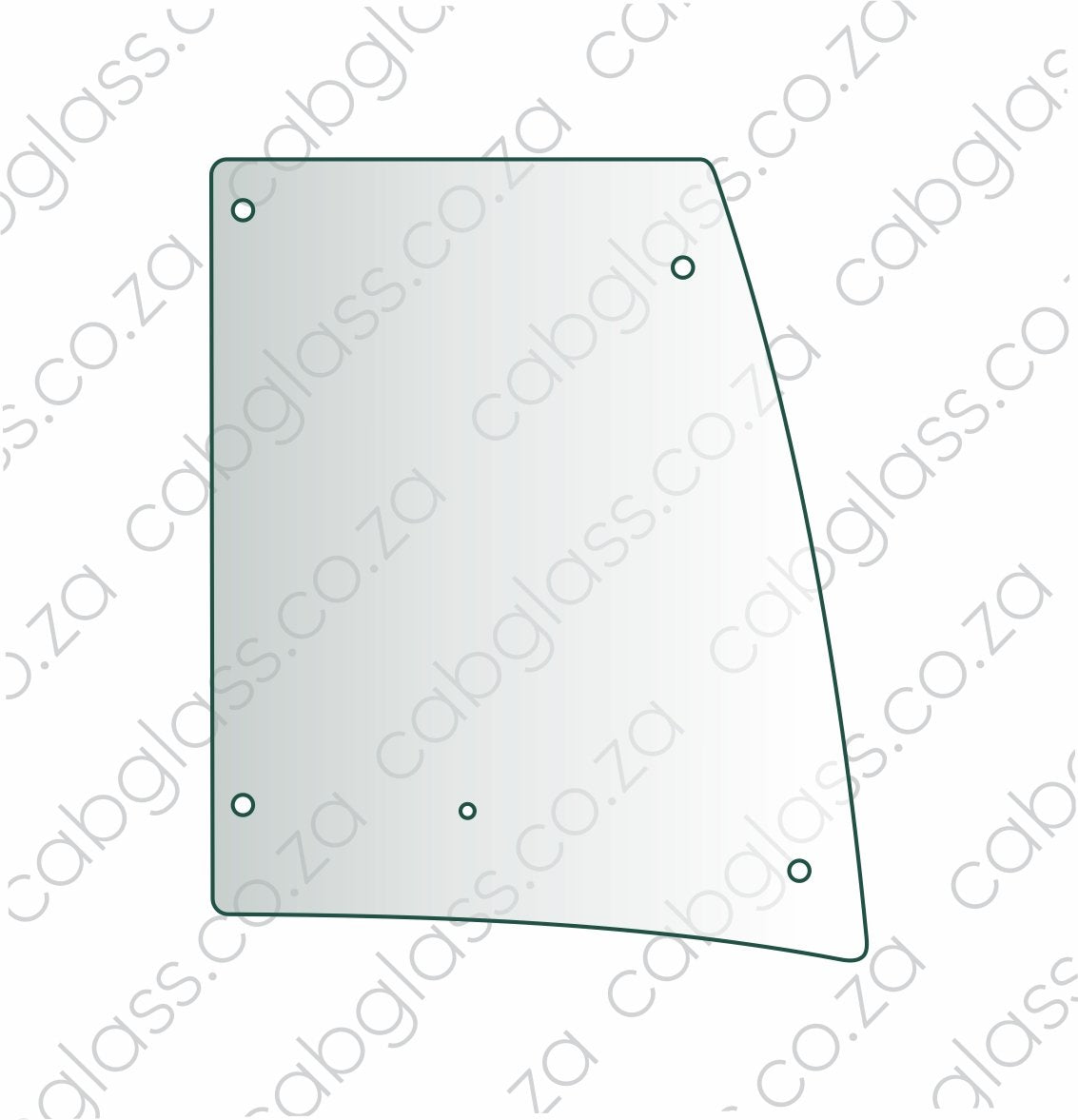 Door glass left and right for Case backhoe 595SLE from 2000 onwards