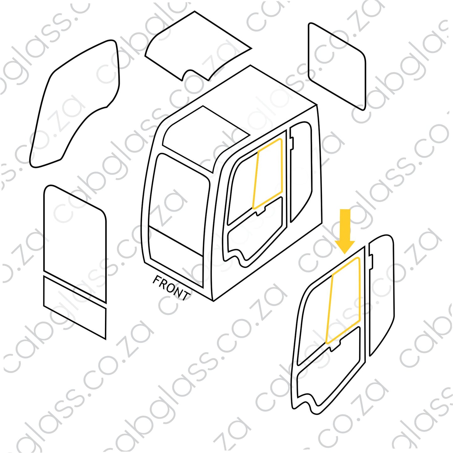 DOOR SLIDER | JCB EXCAVATOR JS JZ (2003-2012)