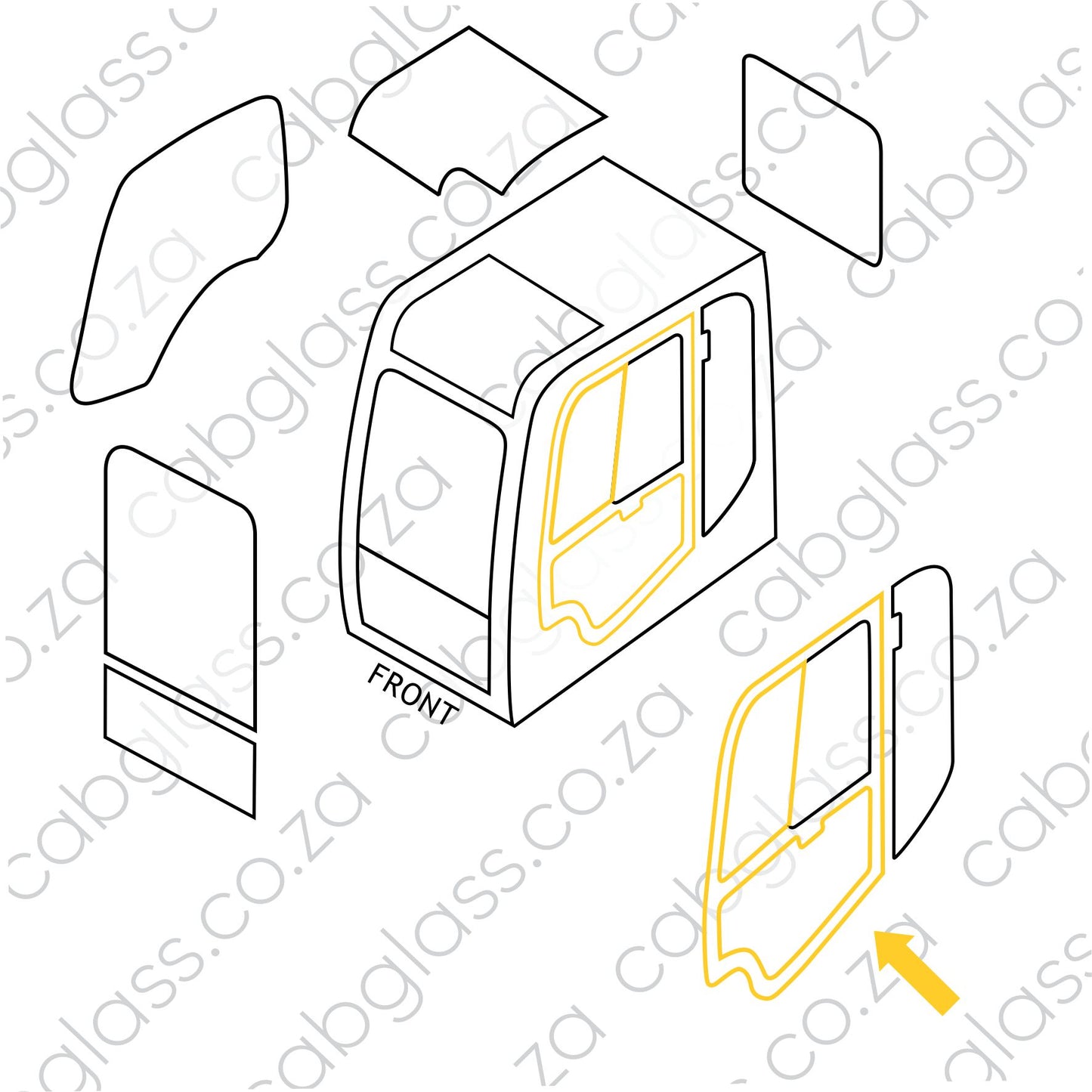 DOOR GLASS | JCB EXCAVATOR JS JZ (2003-2012)
