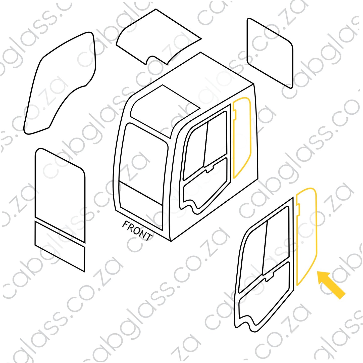 REAR QUARTER LH | JCB EXCAVATOR JS JZ (2003 -2012) & 8080ZTS