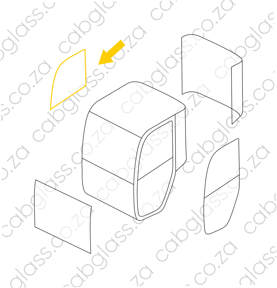 DOOR UPPER RH (HALF) | VOLVO FEL L20 L25 L20B L25B WHEEL LOADER