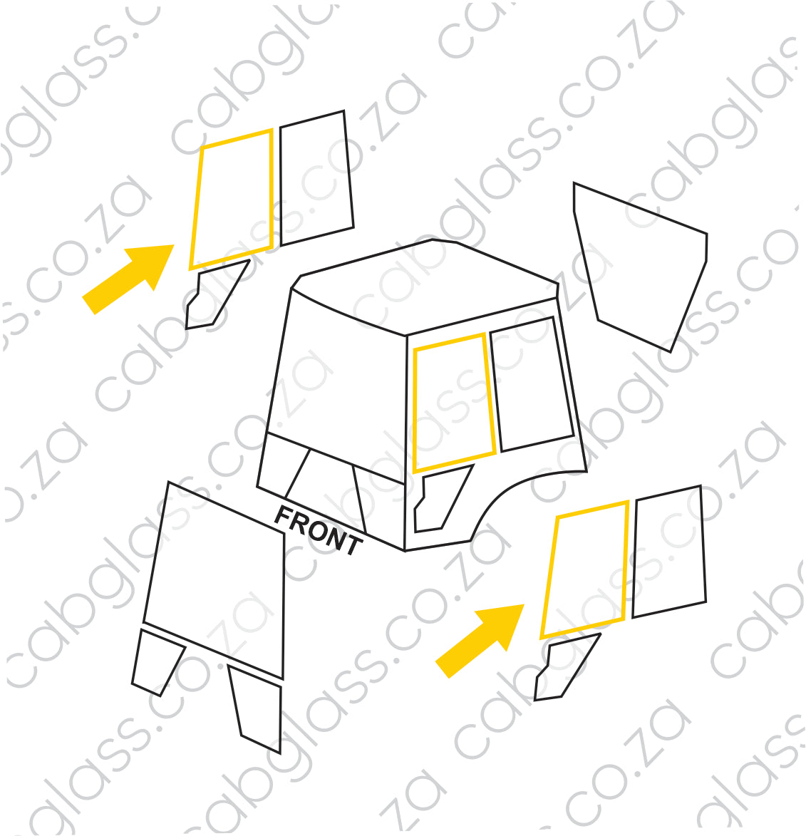 DOOR UPPER L=R | CASE 595 SLE (up to 1999)