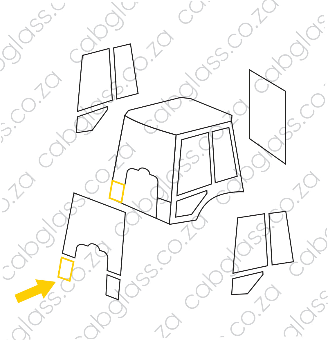 FRONT LOWER RH | VOLVO TLB BL61 - BL71 BACKHOE