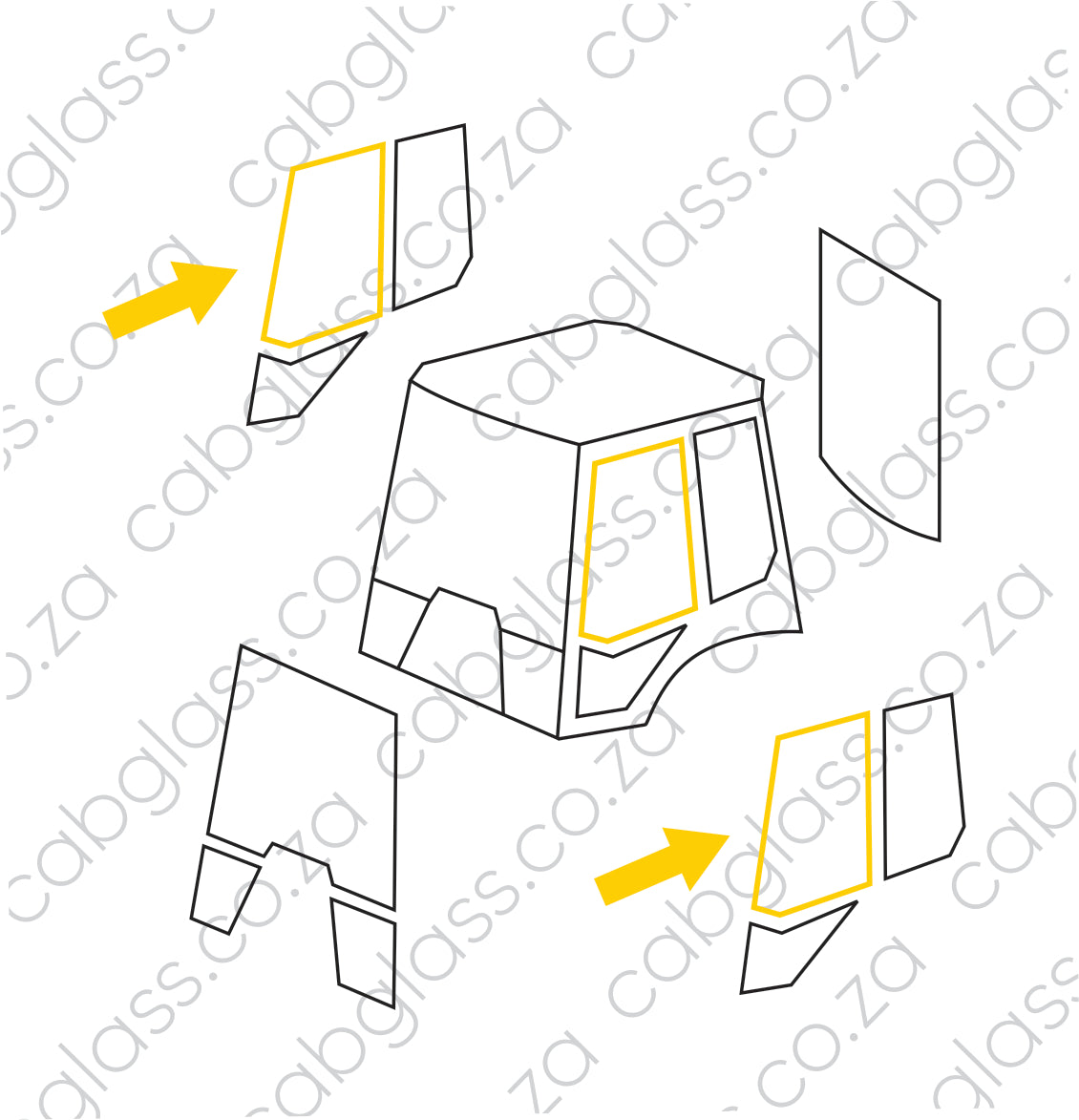DOOR HINGED L=R | VOLVO TLB BL61B - BL71B BACKHOE