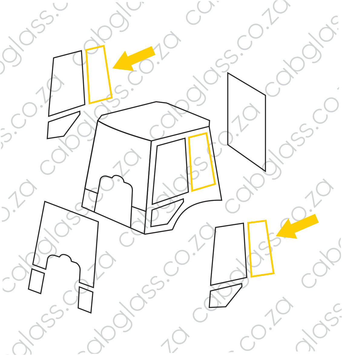 REAR OF DOOR L=R | VOLVO TLB BL61 - BL71 BACKHOE