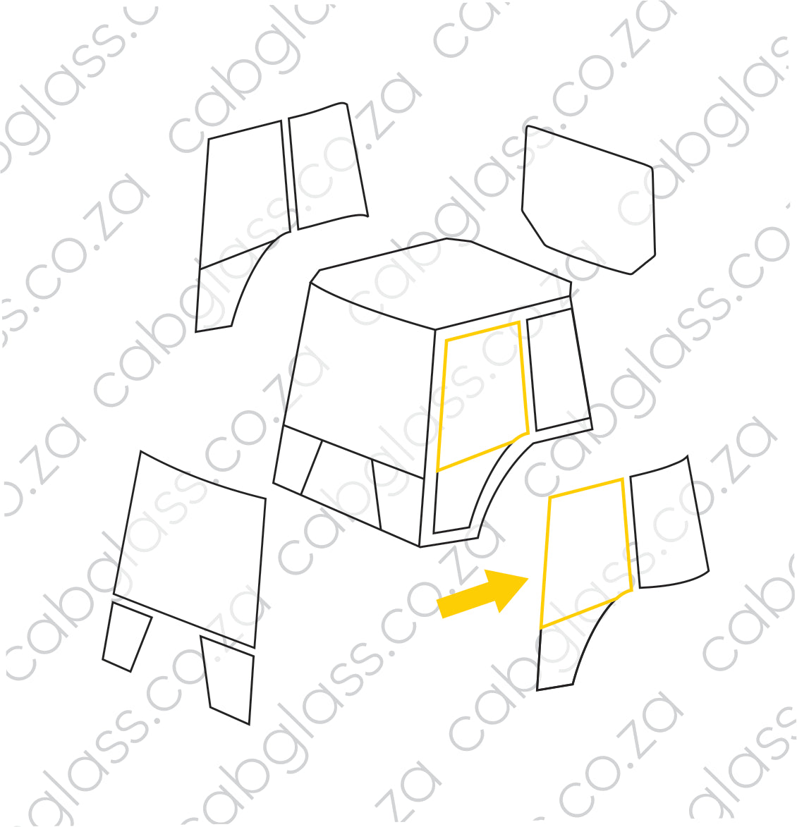 DOOR UPPER LH | CASE TRACTOR JX SERIES