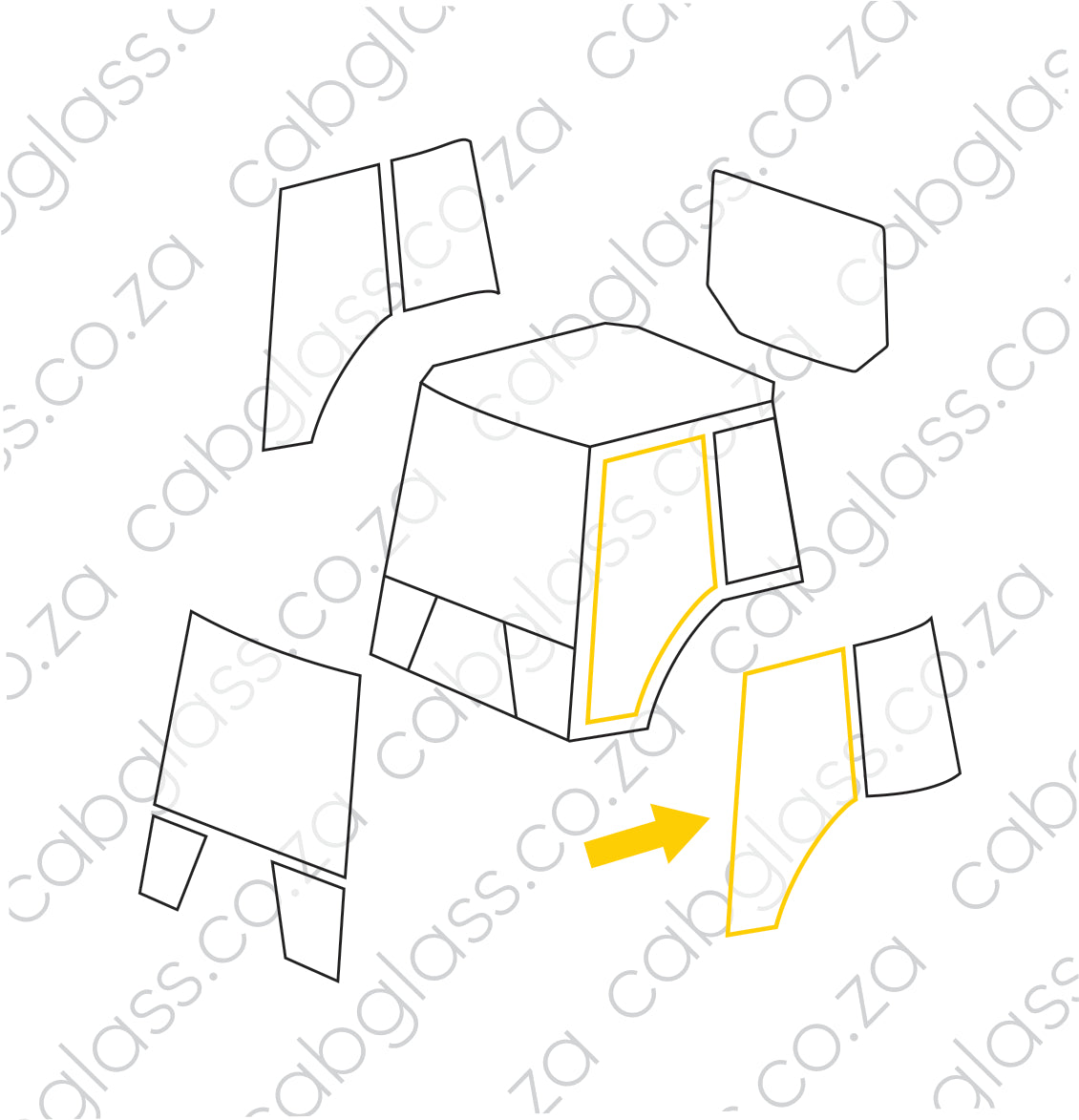 DOOR LH (FULL) | CASE TRACTOR JX SERIES