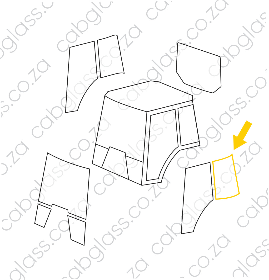 REAR OF DOOR LH | NEW HOLLAND TRACTOR T5.95 - T5.115