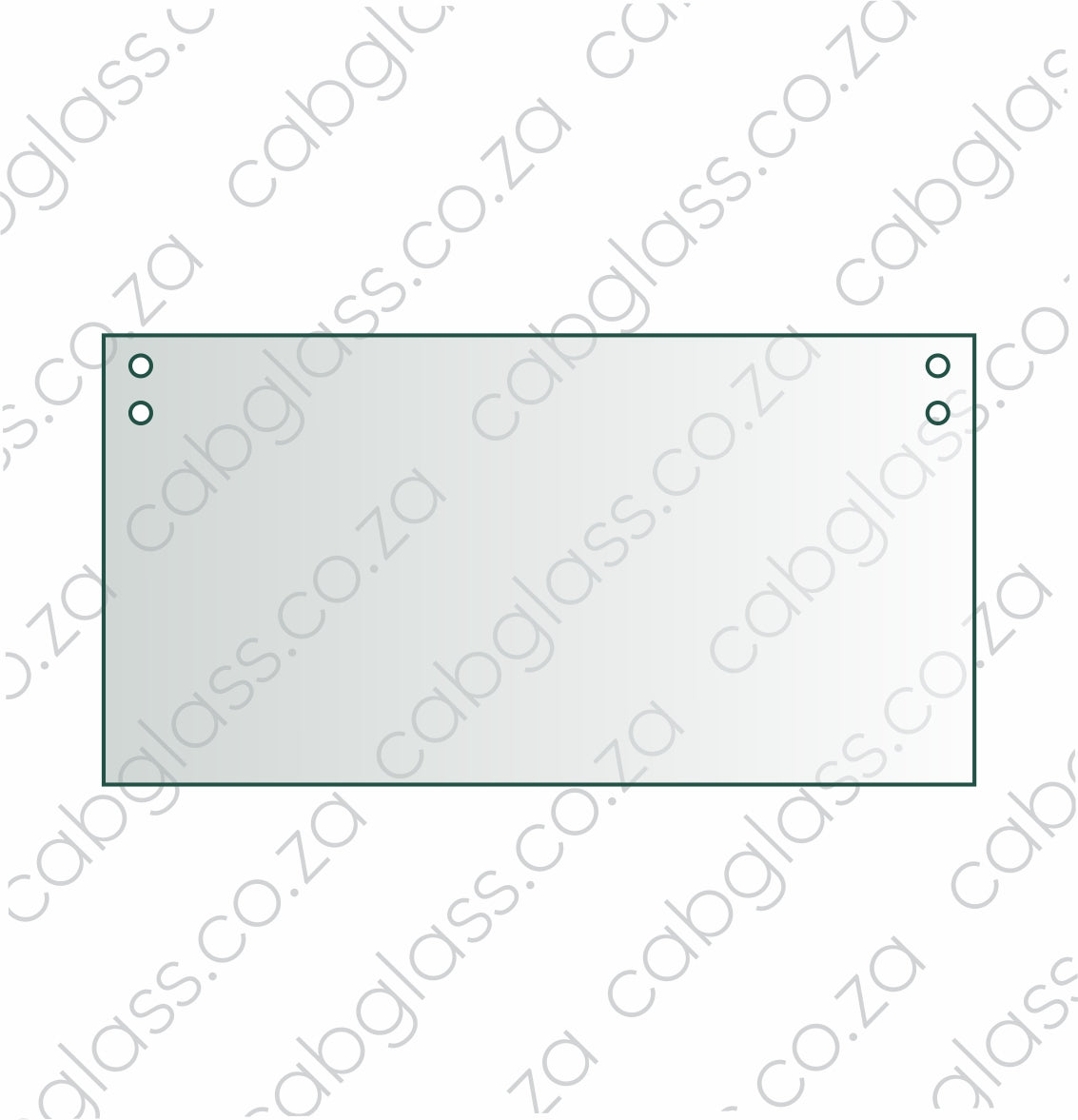 Rear cab glass lower 25% with 4 holes
