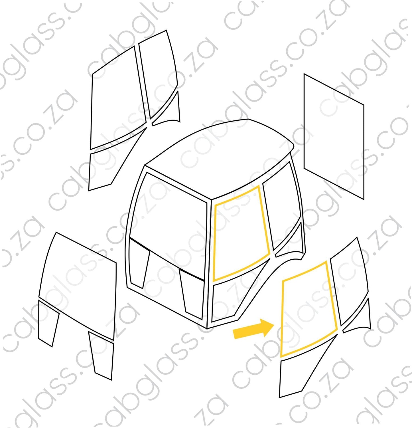 DOOR UPPER LH | CAT TLB F-SER (416F - 450F) BACKHOE