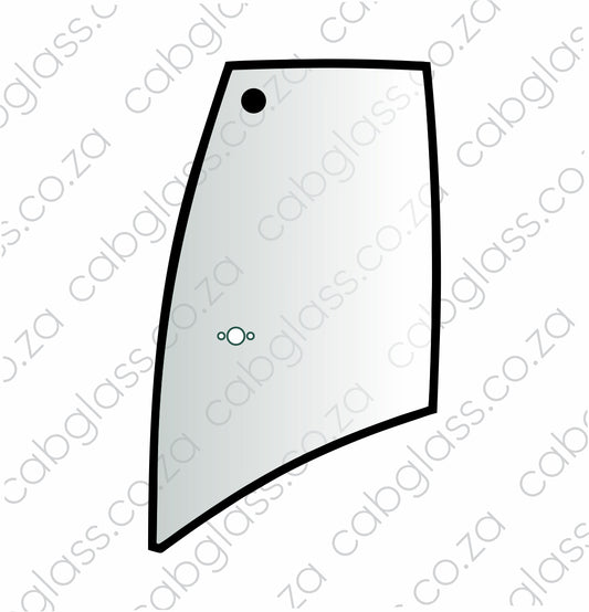 Rear of door right-hand full glass with 3 holes