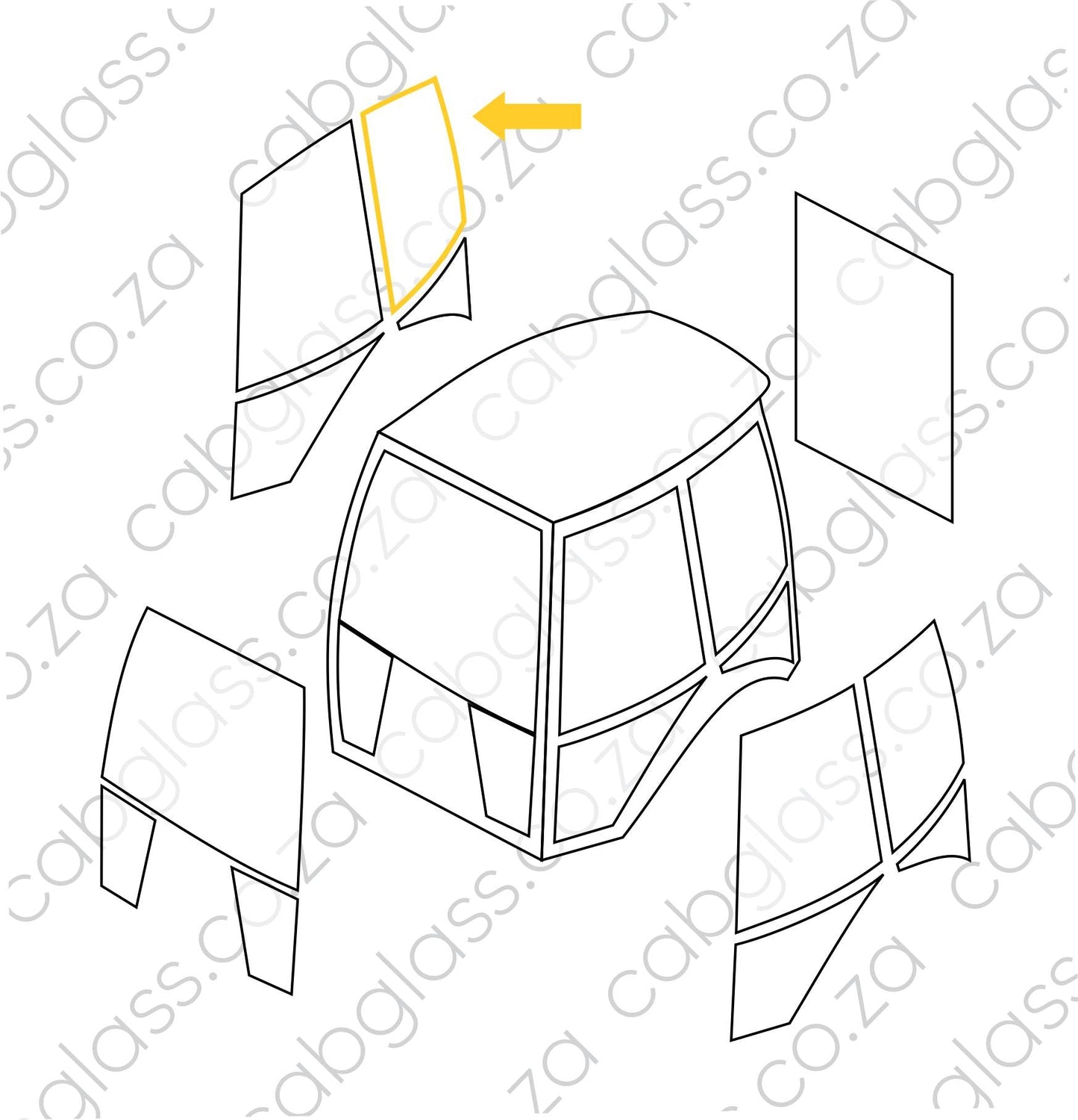REAR OF DOOR UPPER RH | CAT TLB F-SER (416F - 450F) BACKHOE
