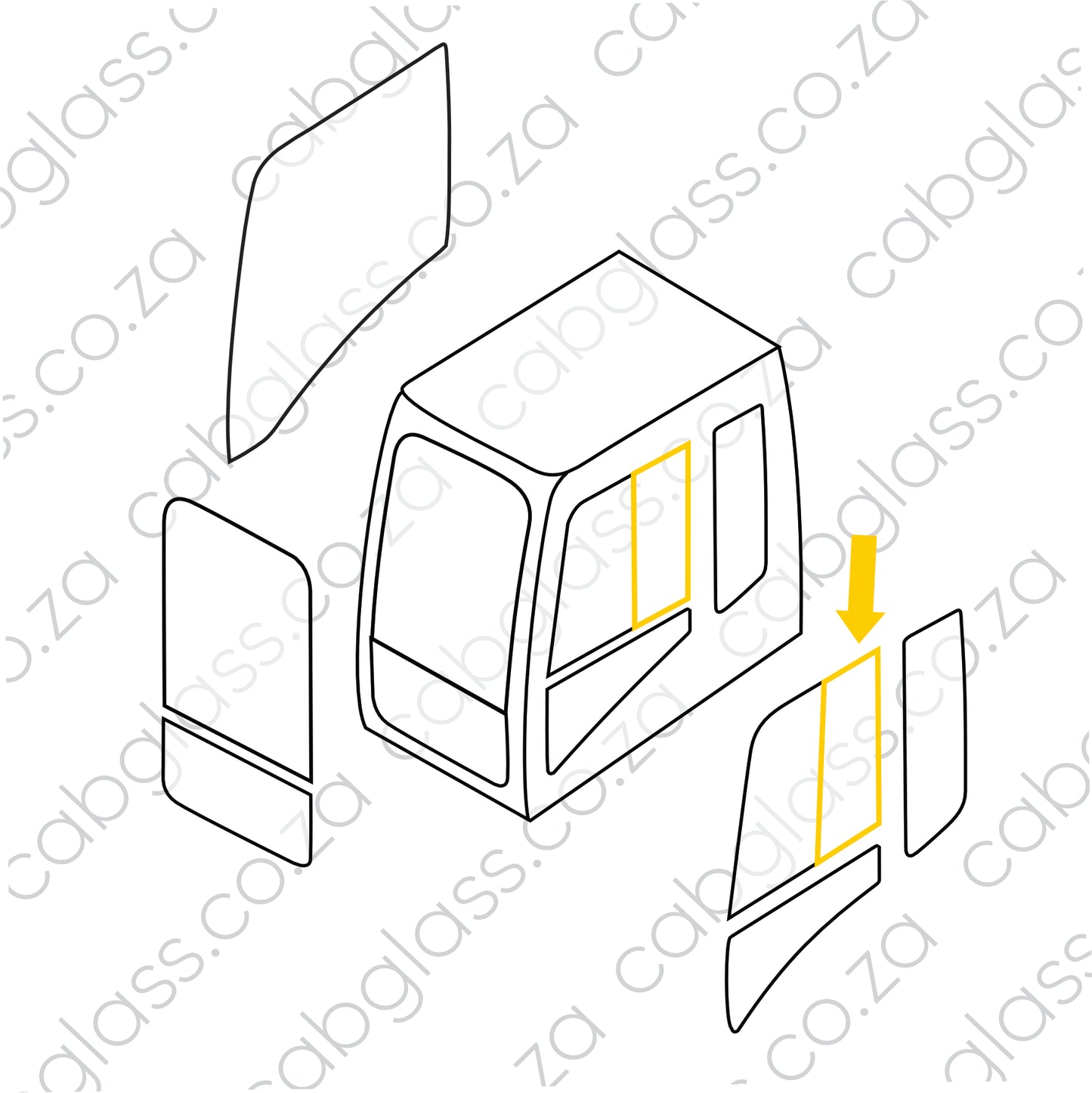 DOOR REAR SLIDER | CAT EXCAVATOR D-SERIES (311D - 345D)