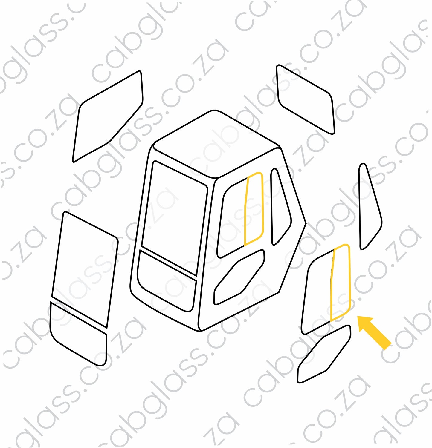 DOOR REAR SLIDER | DAEWOO EXCAVATOR S130-S500V