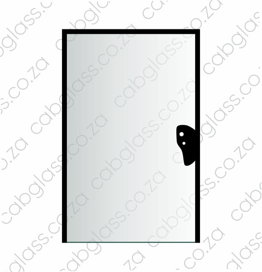 Rear cab glass with 2 holes for Caterpillar backhoe