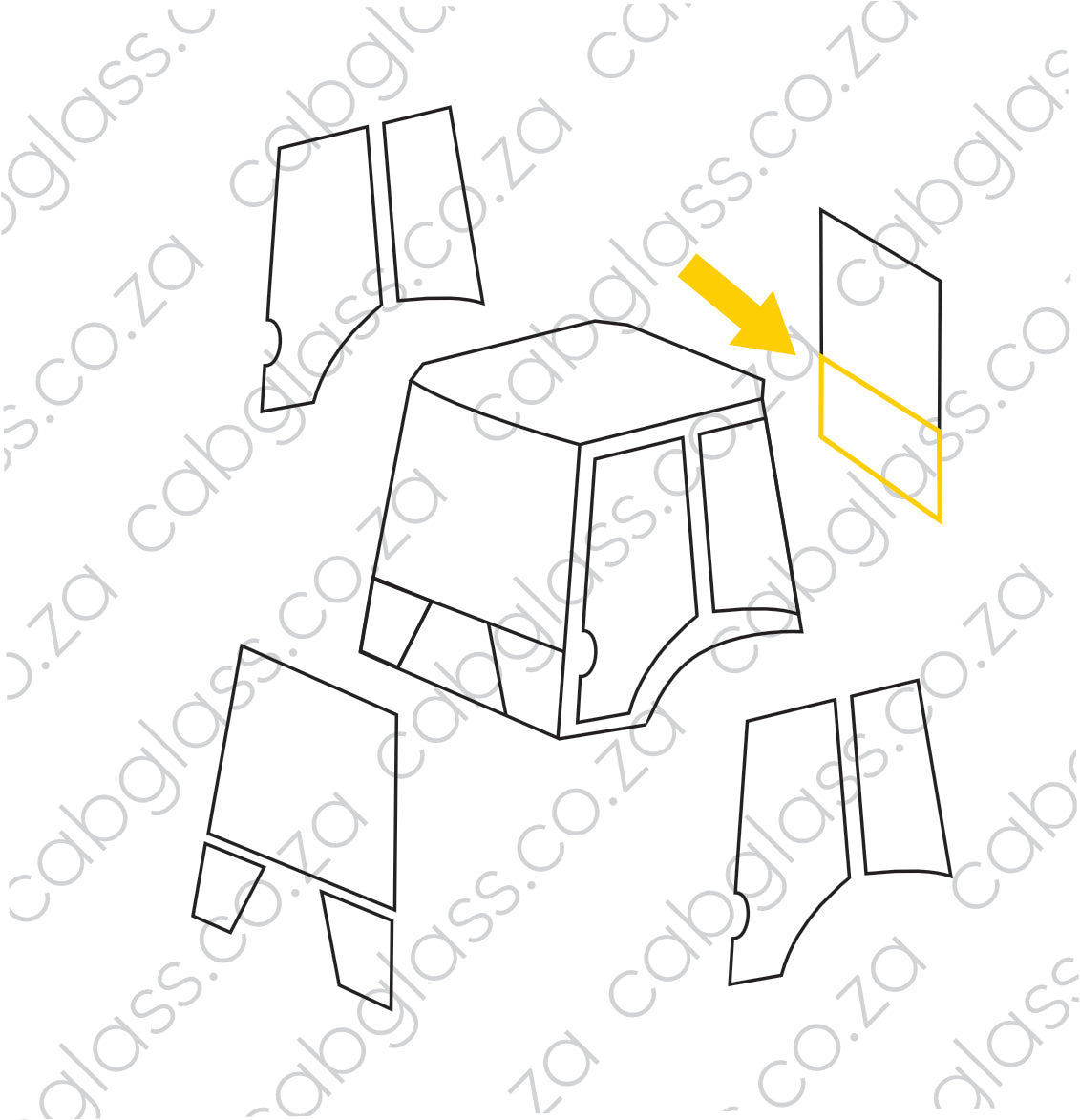 REAR CAB LOWER | KOMATSU BH WB R DASH 2