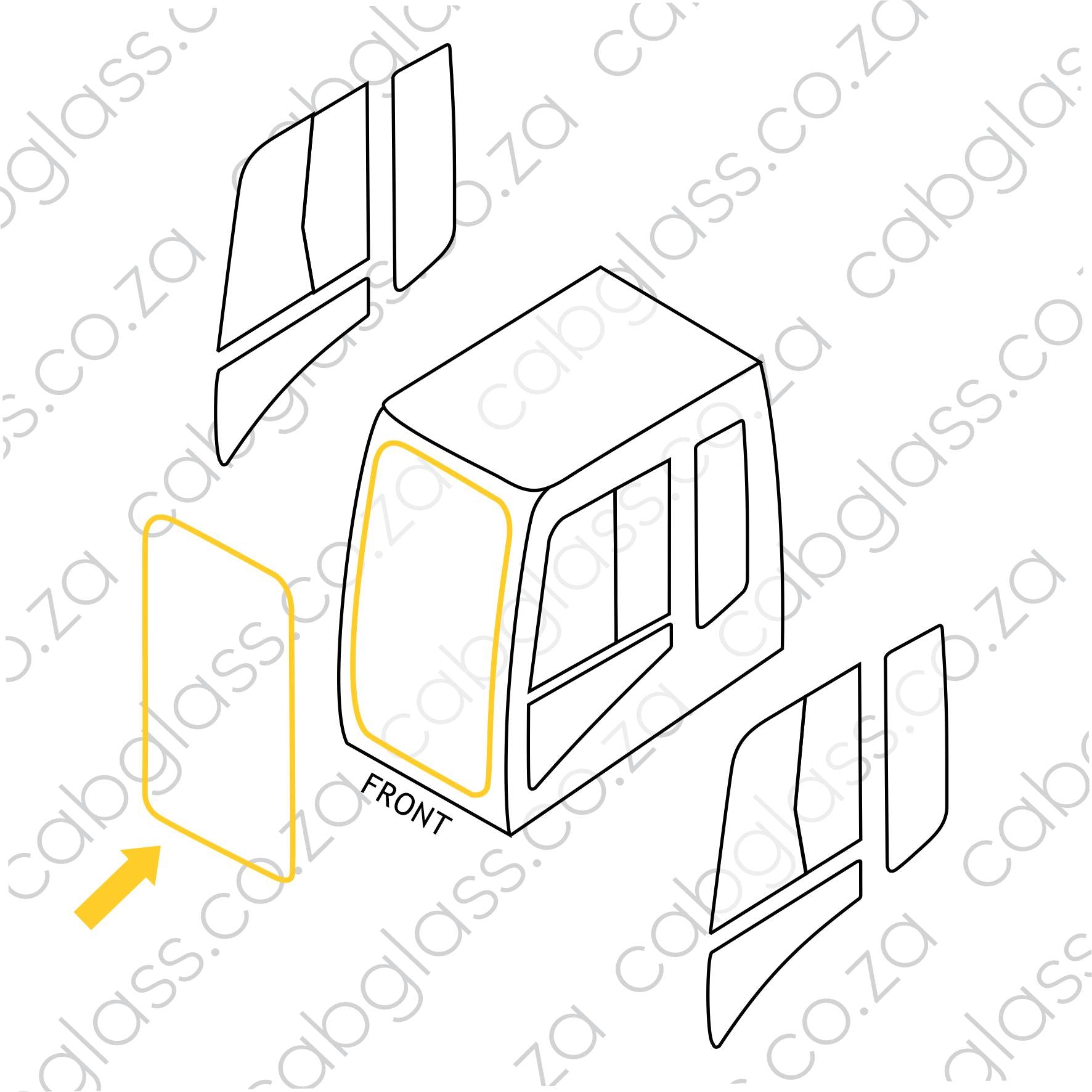 Cab drawing of Caterpillar D series excavator