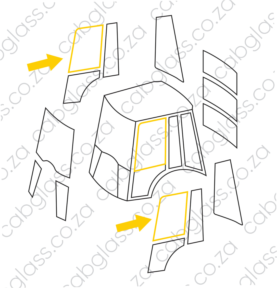 DOOR UPPER L=R | BELL TLB 315 SG SJ SK BACKHOE
