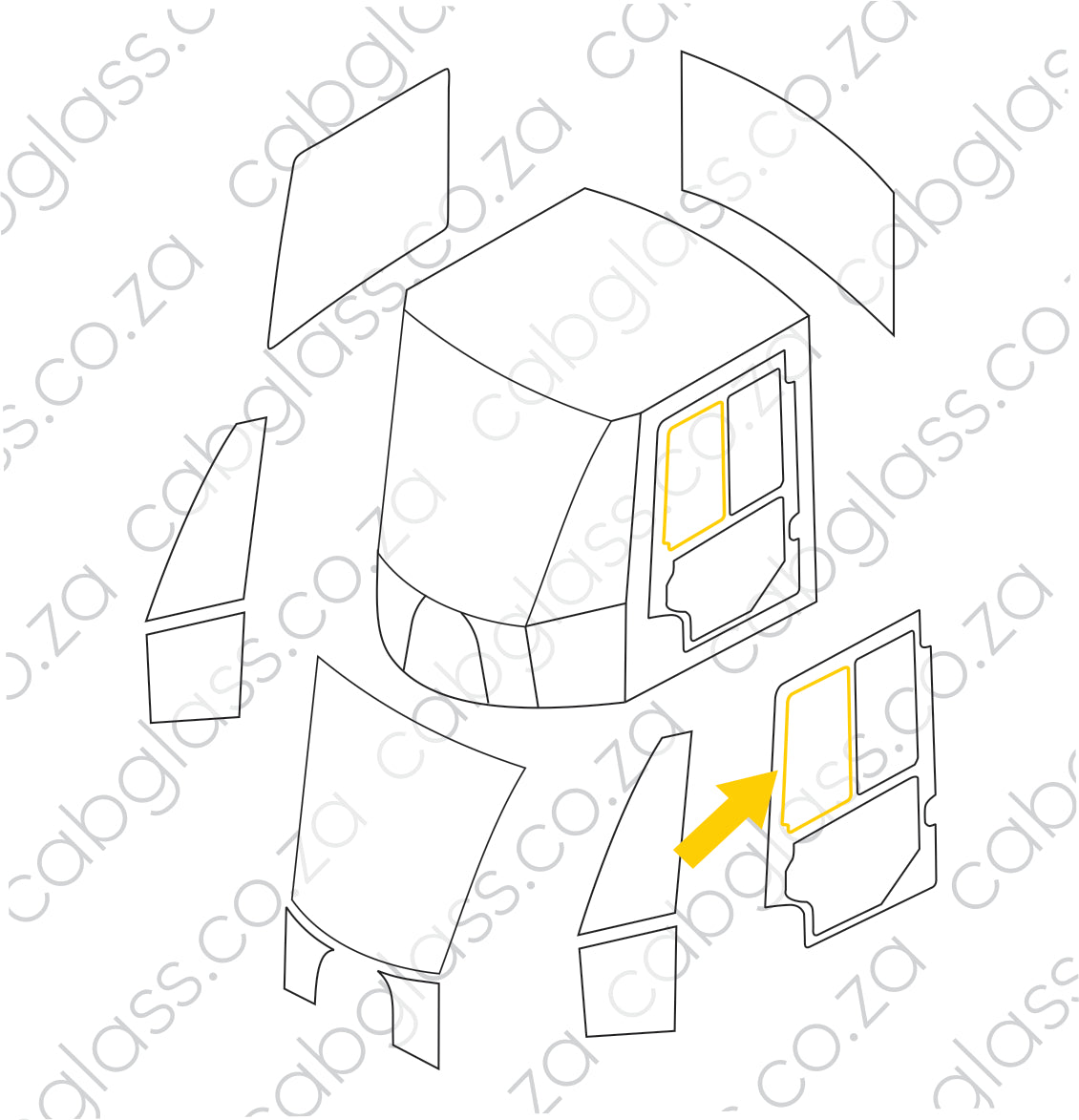 DOOR SLIDER | JCB FEL 413S - 456 E HT / ZX WHEEL LOADER