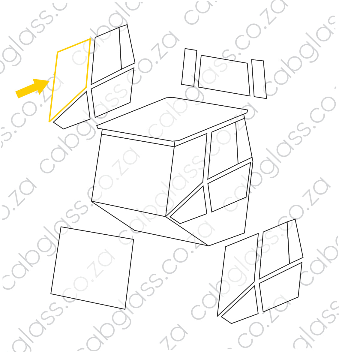 Windscreen upper right, 128108, 4700937384