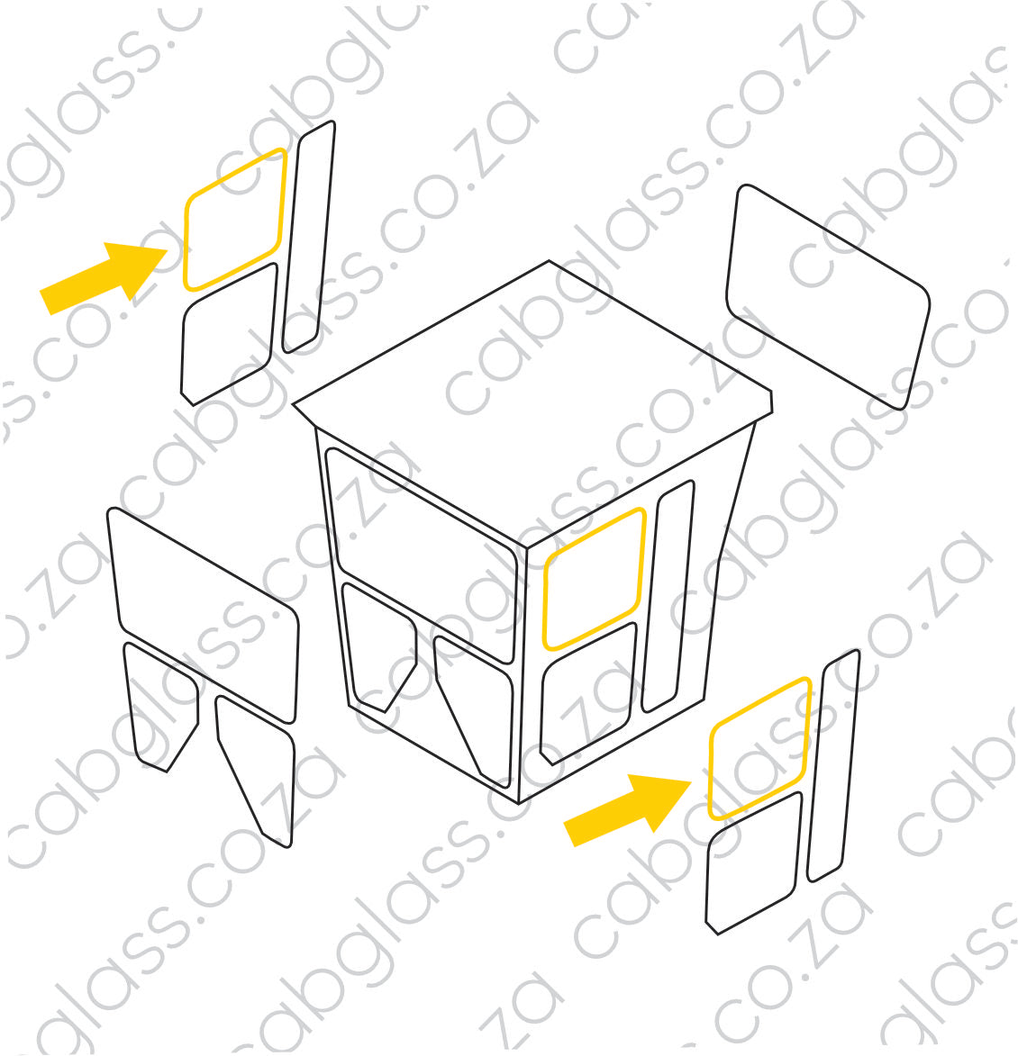 DOOR UPPER | CAT GRADER H SERIES STD CAB