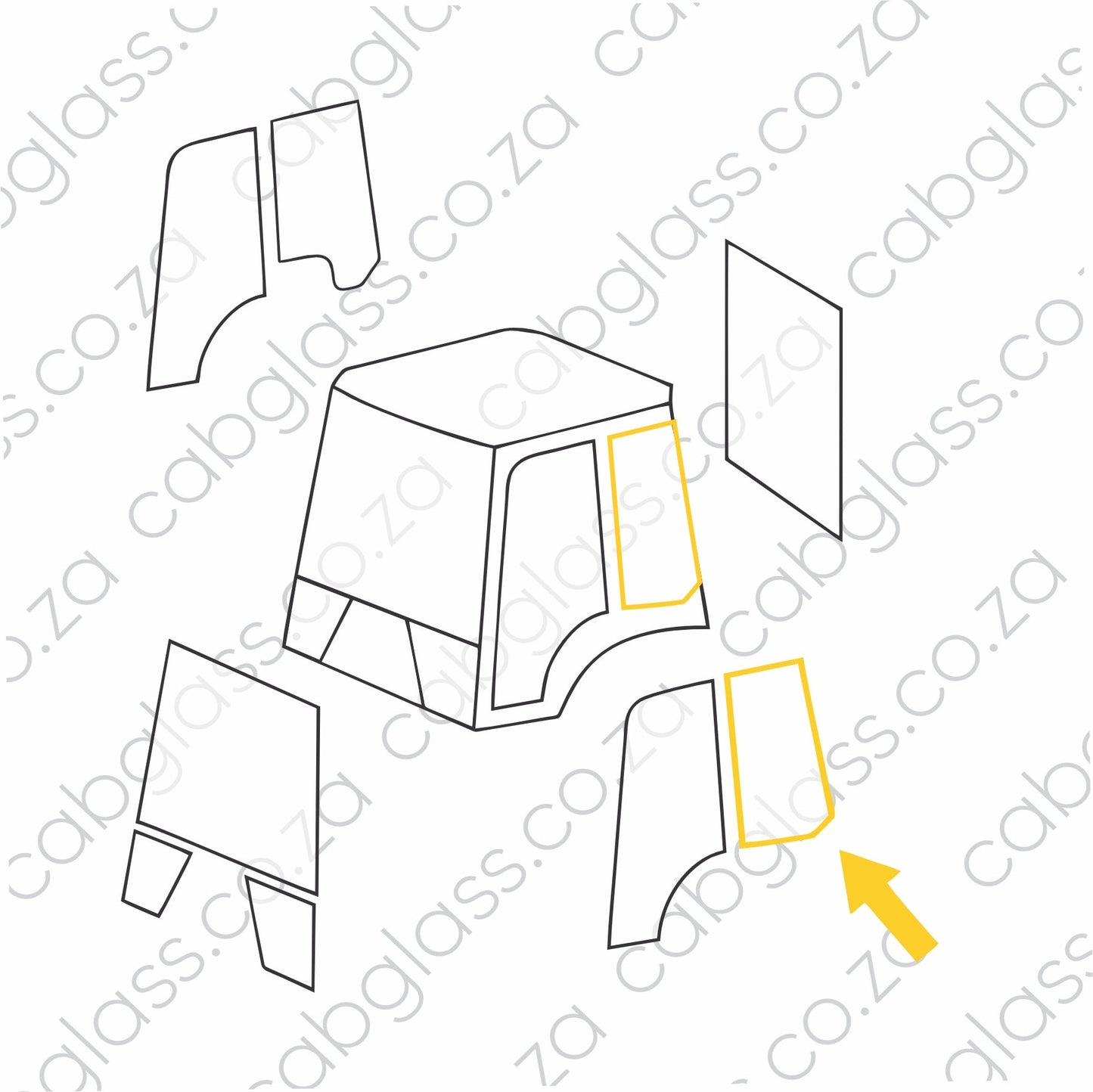 REAR OF DOOR LH (8 HOLE) | MECALAC TLB 830 - 990