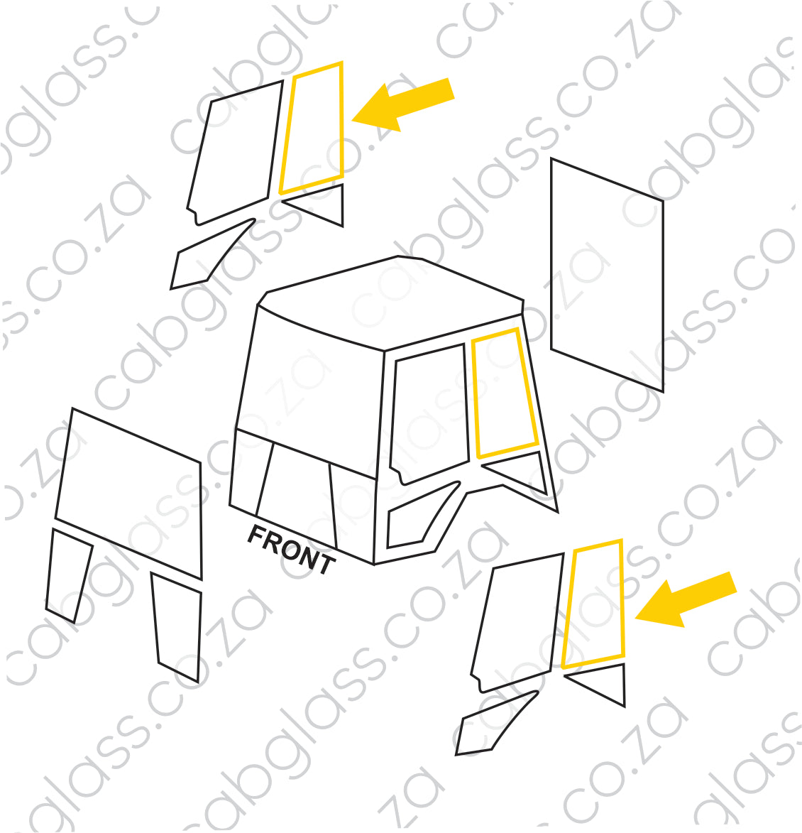 REAR OF DOOR UPPER L=R | CAT TLB F2-SER (416F2 - 444F2) BACKHOE