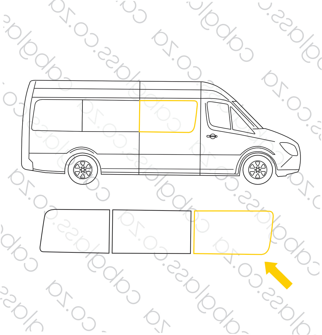 SLIDER RH FRONT | MERCEDES BENZ SPRINTER BUS (2014-2019)