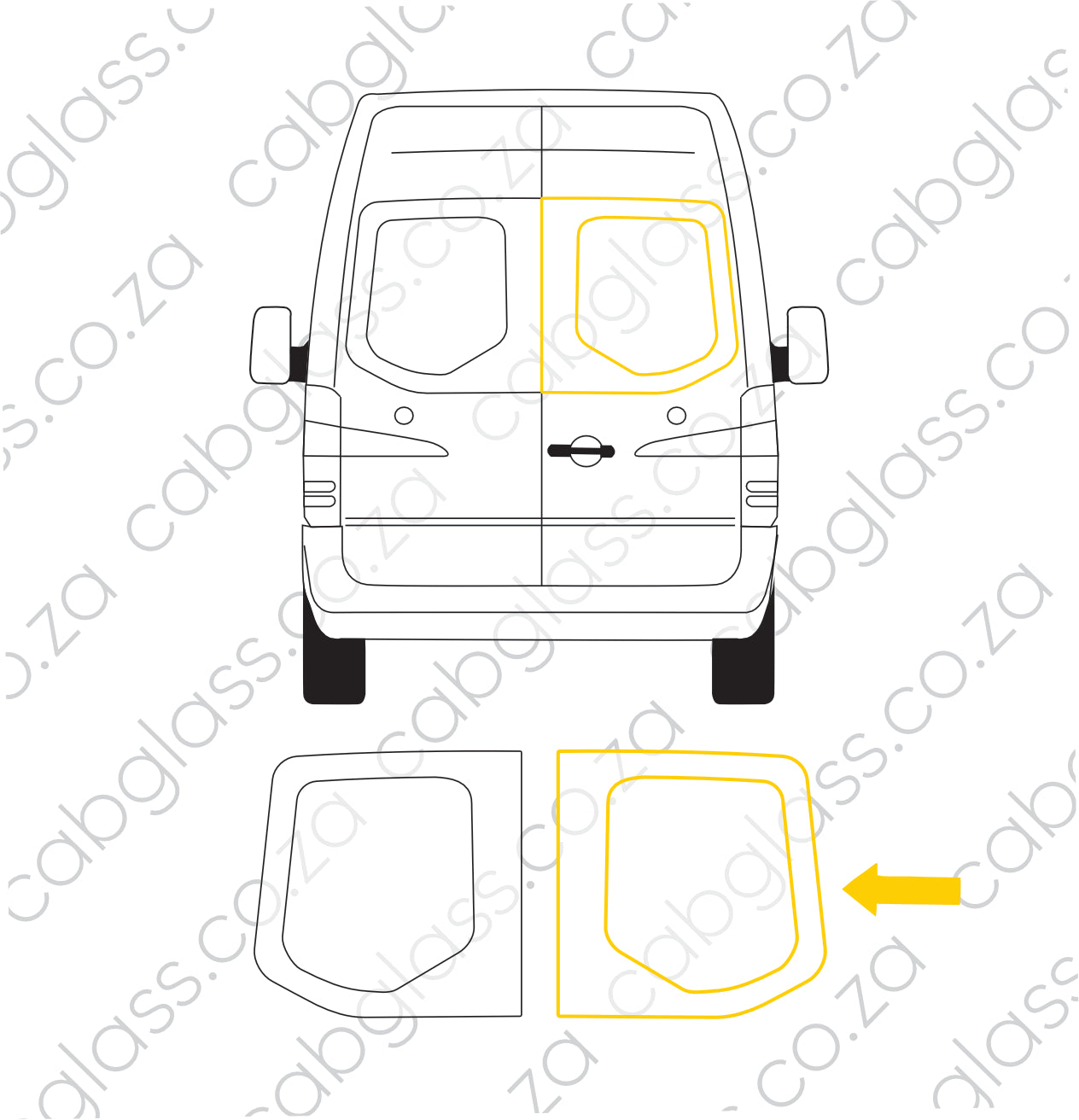 TAIL DOOR RH (NO CUT OUT) | MERCEDES BENZ SPRINTER BUS (2014-2019)
