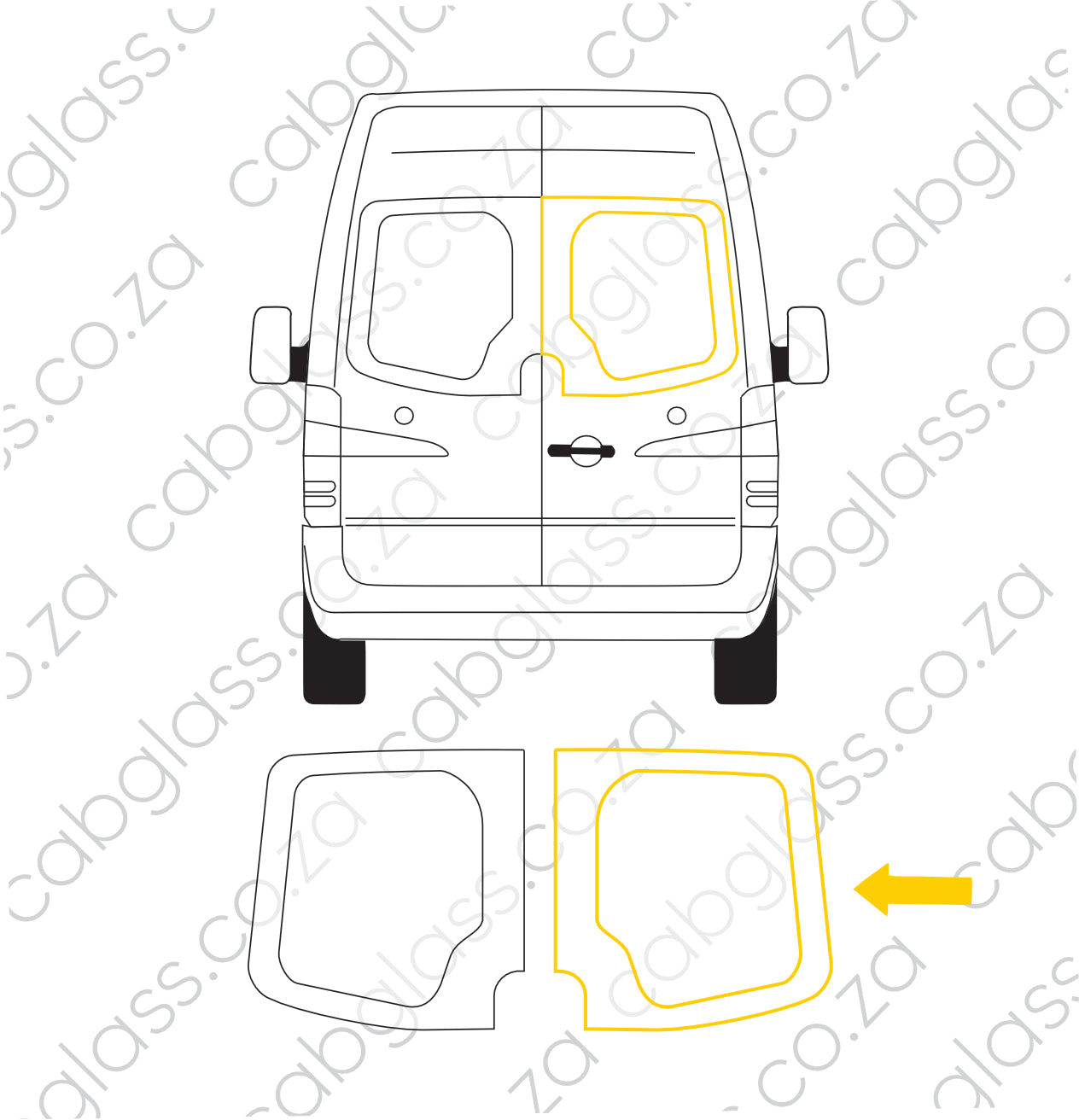 TAIL DOOR RH (WITH CUT OUT) | MERCEDES BENZ SPRINTER BUS (2014-2019)