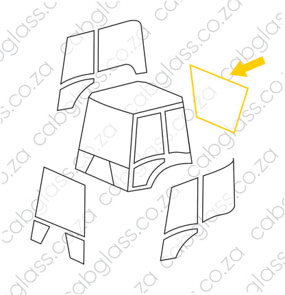 REAR CAB GLASS | CASE 595 SLE (00-)