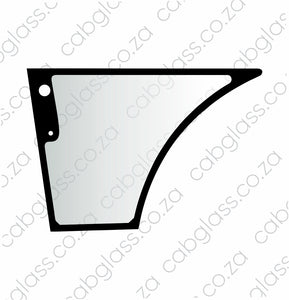 Door lower glass left-hand for Case backhoe ST SR series