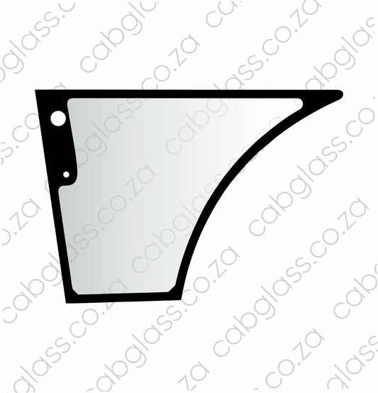 Door lower glass left-hand for Case backhoe ST SR series
