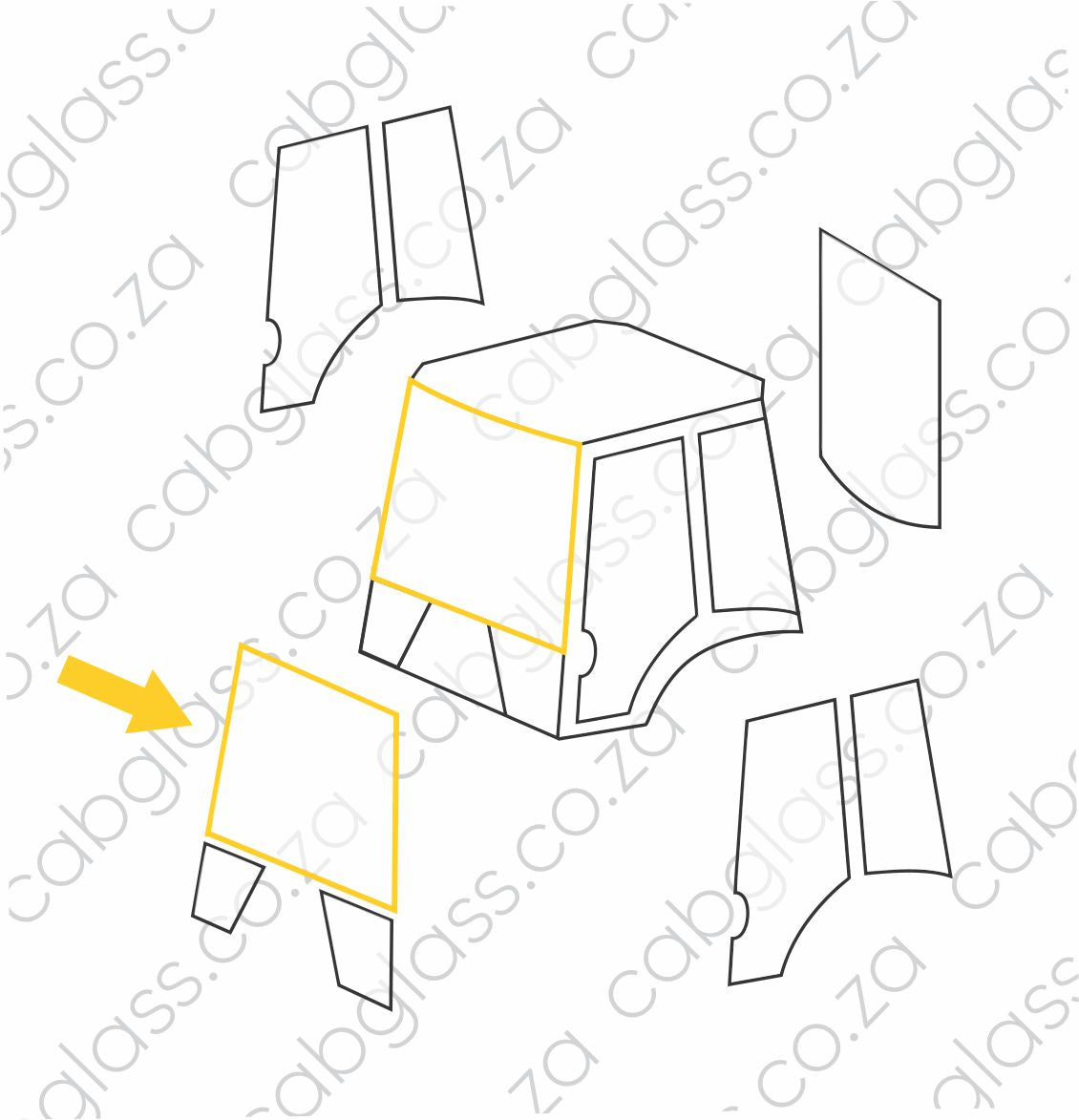 WINDSCREEN | JCB TLB 3CX - 4CX (PROJECT 21) BACKHOE, 827/80139
