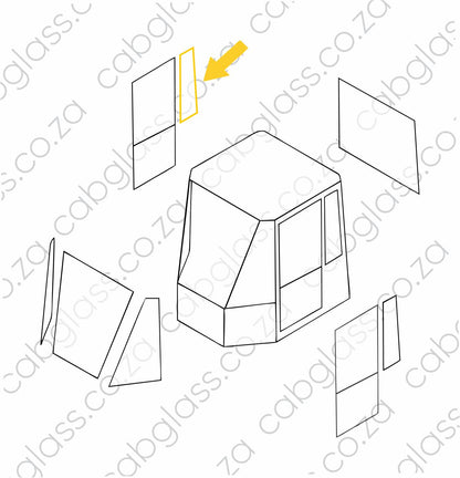 REAR QUARTER GLASS RH | KOMATSU WA 150 - 320 DASH 5