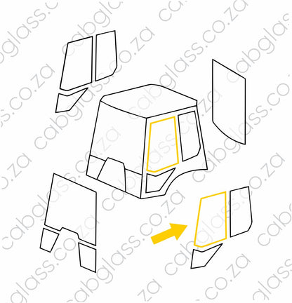DOOR UPPER BONDED LH | VOLVO TLB BL61B - BL71B BACKHOE