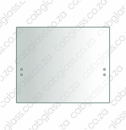 Rear cab glass lower half with 4 holes