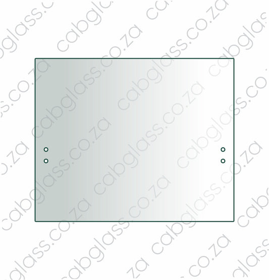 Rear cab glass lower half with 4 holes
